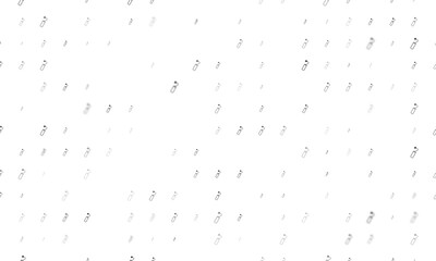 Seamless background pattern of evenly spaced black dynamite symbols of different sizes and opacity. Illustration on transparent background