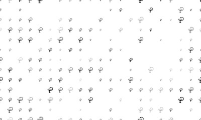 Seamless background pattern of evenly spaced black medicine symbols of different sizes and opacity. Illustration on transparent background
