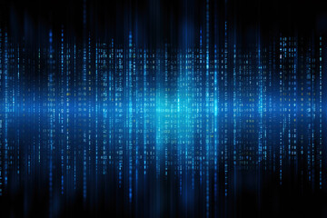 Background with binary data, code string, pattern, texture and soft light glow. Generative AI	
