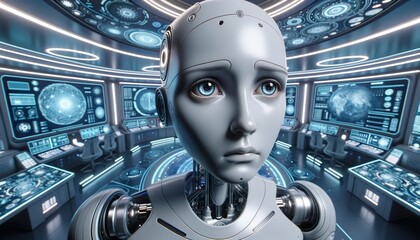 Gesichter der Technologie: Humanoid-Roboter, die das Unmögliche möglich machen – Menschlichkeit im Maschinenzeitalter - obrazy, fototapety, plakaty