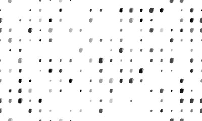 Seamless background pattern of evenly spaced black school bag symbols of different sizes and opacity. Illustration on transparent background