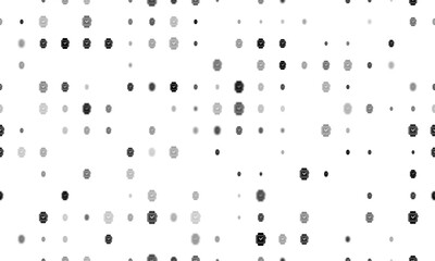 Seamless background pattern of evenly spaced black smart watch symbols of different sizes and opacity. Vector illustration on white background