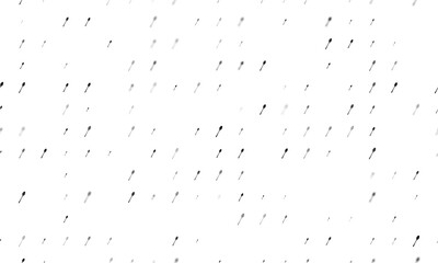 Seamless background pattern of evenly spaced black spoons of different sizes and opacity. Illustration on transparent background