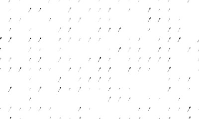 Seamless background pattern of evenly spaced black spoons of different sizes and opacity. Vector illustration on white background
