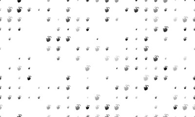 Seamless background pattern of evenly spaced black washing hands symbols of different sizes and opacity. Vector illustration on white background