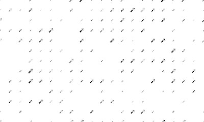 Seamless background pattern of evenly spaced black champagne opening symbols of different sizes and opacity. Illustration on transparent background