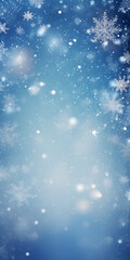 Fototapeta premium Abstract winter snowflakes background design with copy space 