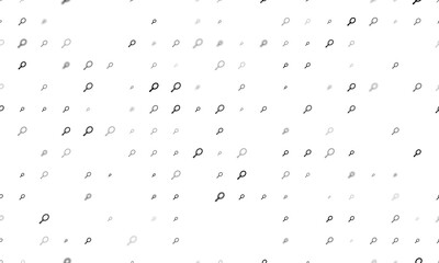 Seamless background pattern of evenly spaced black tennis symbols of different sizes and opacity. Illustration on transparent background