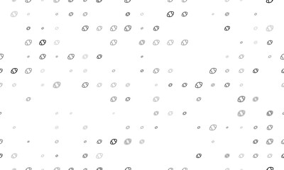 Seamless background pattern of evenly spaced black rugby symbols of different sizes and opacity. Vector illustration on white background