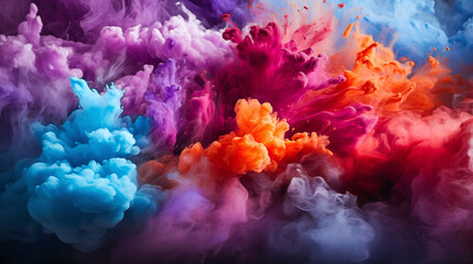 pink,purple, orange and blue abstract pattern of smoke in different colors
