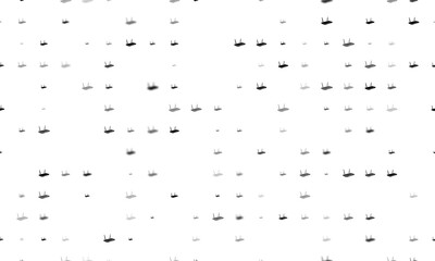 Seamless background pattern of evenly spaced black router symbols of different sizes and opacity. Illustration on transparent background