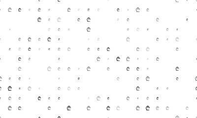 Seamless background pattern of evenly spaced black lary symbols of different sizes and opacity. Illustration on transparent background