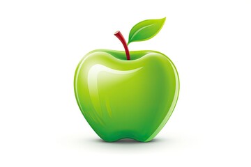 Healthy Food Campaign: Apple Converted into a Clean and Stylized Icon, generative AI