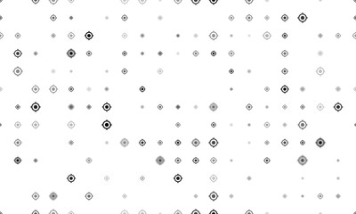 Seamless background pattern of evenly spaced black crosshair symbols of different sizes and opacity. Vector illustration on white background