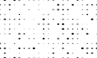 Seamless background pattern of evenly spaced black lemon symbols of different sizes and opacity. Vector illustration on white background