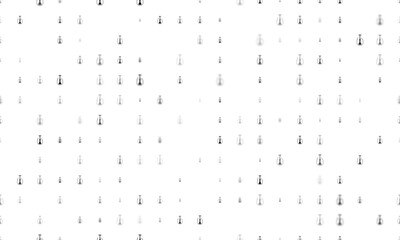 Seamless background pattern of evenly spaced black hookah symbols of different sizes and opacity. Vector illustration on white background