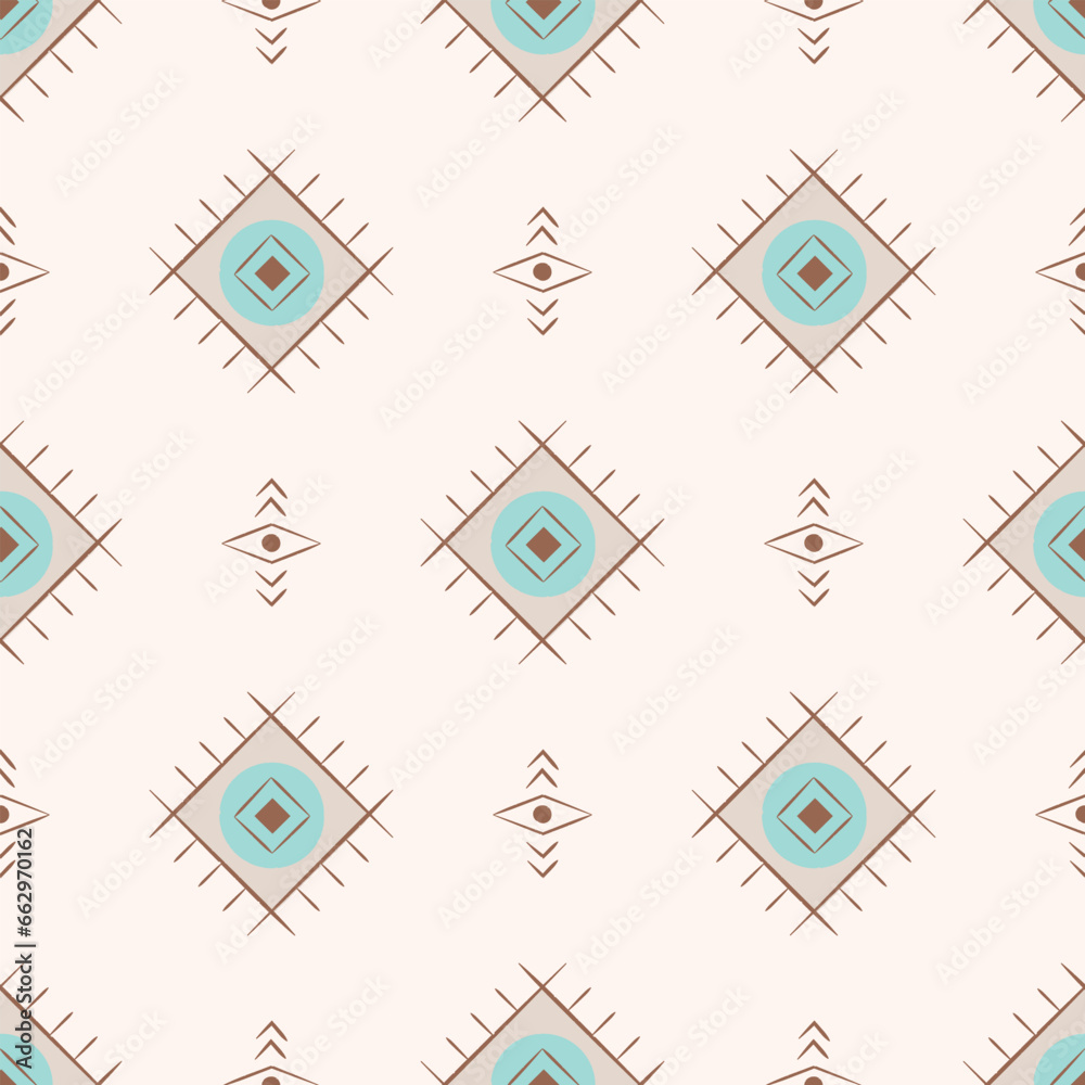 Wall mural Aztec vector seamless pattern with rombs. Native American tribal, ethnic elements background