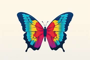 Fototapeta premium Nature Conservation Banner: Colorful and Minimal Butterfly Design for Emerging Beauty, generative AI
