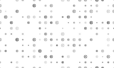 Seamless background pattern of evenly spaced black electrical board symbols of different sizes and opacity. Illustration on transparent background