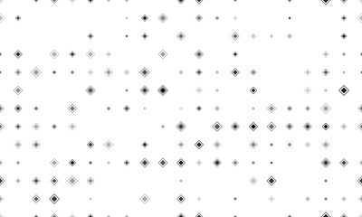 Seamless background pattern of evenly spaced black main road signs of different sizes and opacity. Illustration on transparent background