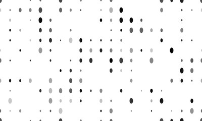 Seamless background pattern of evenly spaced black ellipse symbols of different sizes and opacity. Vector illustration on white background