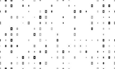Seamless background pattern of evenly spaced black ace of diamond cards of different sizes and opacity. Illustration on transparent background