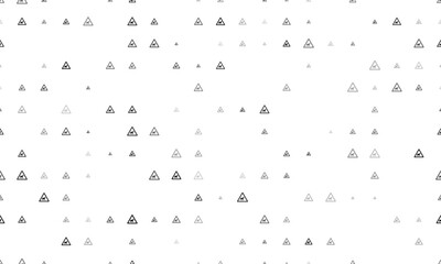 Seamless background pattern of evenly spaced black pets road signs of different sizes and opacity. Vector illustration on white background