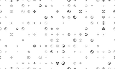 Seamless background pattern of evenly spaced black advantage of oncoming traffic signs of different sizes and opacity. Illustration on transparent background