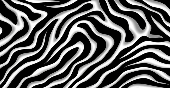 Background striped black and white zebra, panoramic web background - AI generated image