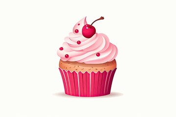 Cupcake Crafted: Sweet and Simple Bakery Shop Sign Design, generative AI