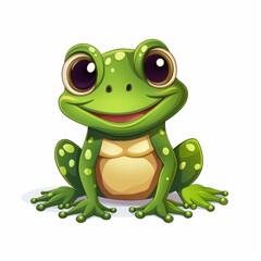 Fototapeta premium Cartoon frog, isolated background, AI generated Image