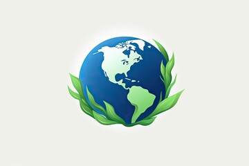 Earth Abstract Minimalistic Icon: Eco-friendly Initiative Visualized, generative AI