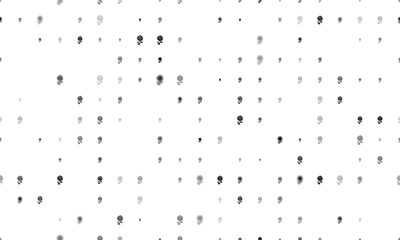 Seamless background pattern of evenly spaced black rose flowers of different sizes and opacity. Vector illustration on white background