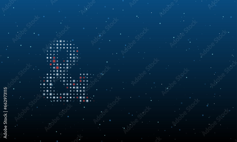 Fototapete on the left is the ampersand symbol filled with white dots. background pattern from dots and circles