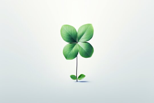 Four Leaf Clover Transformed: A Minimalistic Symbol for a Luck-Themed Campaign, generative AI