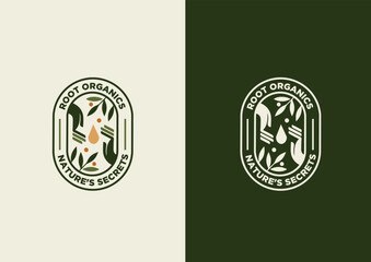 Minimalistic logo in natural colors. Emblem.