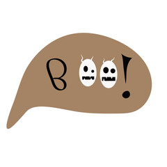 Boo Halloween design. Hand drawn  vector illustration