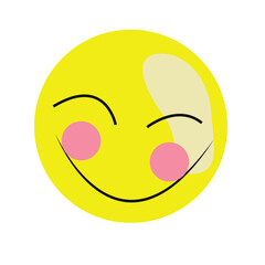 Happy smiley yellow emotion. Vector illustration design element for web, infographic