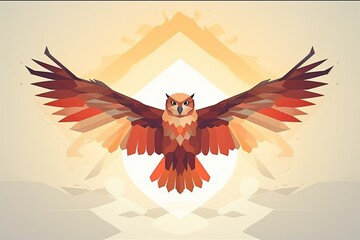 Wildlife Conservation Flyer: Owl Abstracted into a Charming Minimal Design, generative AI