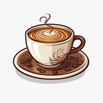 Coffee cup clip art, AI generated Image