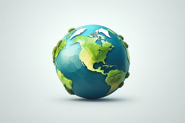 Fototapeta premium Environmental Awareness Campaign: Minimalist Design Showcasing Planet Earth Simplified, generative AI