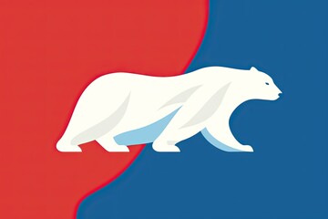 Polar Bear Arctic Icon: Minimalist Winter Sports Event Poster, generative AI