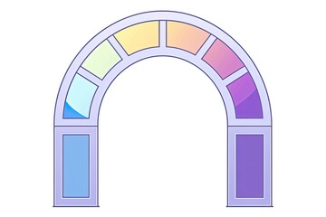 Pride Month Sticker: Minimalist Rainbow Arch in Vibrant Colors, generative AI
