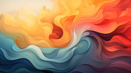 Abstract colorful wave background; Mix of colors; 4K (16:9)