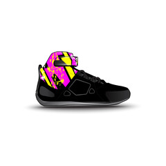 sports shoes with abstract racing vector motifs