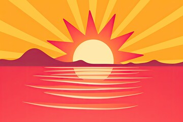 Naklejka premium Summer Sale Banner: Transformative Sun Symbol for a Bright and Minimalist Theme, generative AI