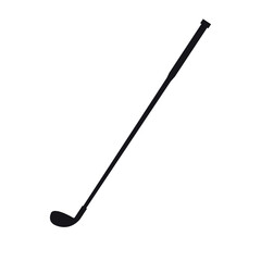 Vector flat golf stick silhouette isolated on white background