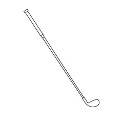 Vector flat outline golf stick isolated on white background