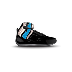 sports shoes with abstract racing vector motifs