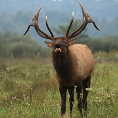 Majestic Haunting Elk Bugle Rut Antlers Rocky Mountain Bull